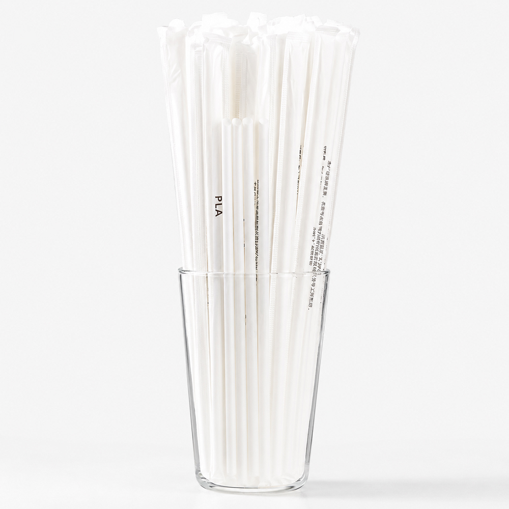 Individually Wrapped PLA Angle-Cut Drinking Straws