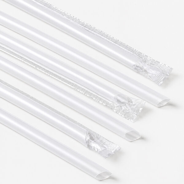 Individually Wrapped Plastic Straws for Cold Drinks