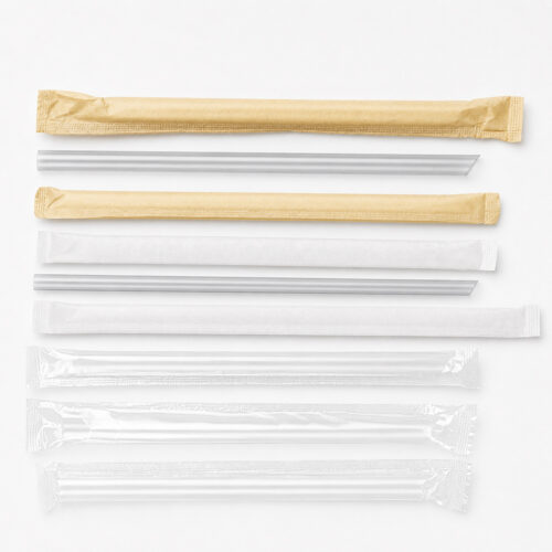 Individually Wrapped Plastic Straws for Foodservice