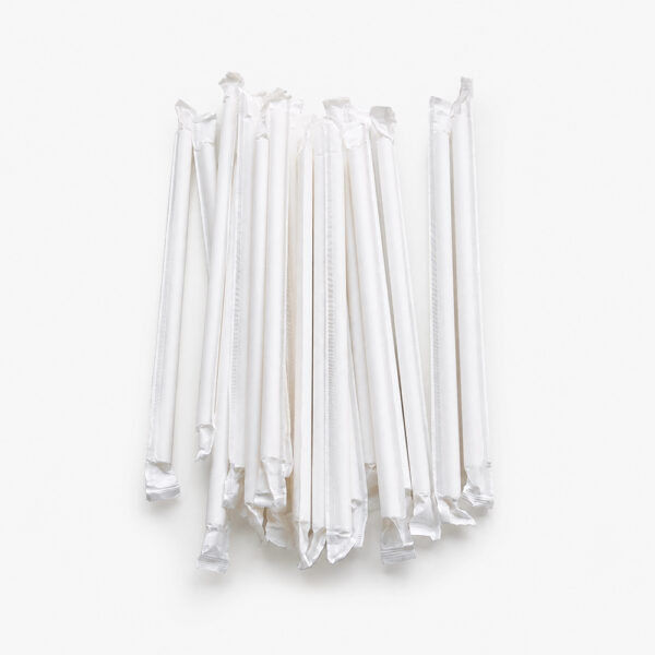 Individually Wrapped White Paper Straws for Drinks Individually Wrapped White Paper Straws for Drinks