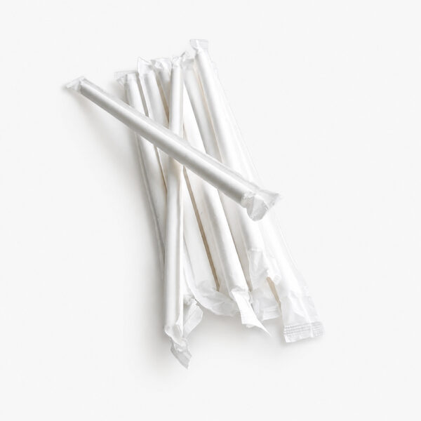 Individually Wrapped White Paper Straws for Drinks Individually Wrapped White Paper Straws for Drinks