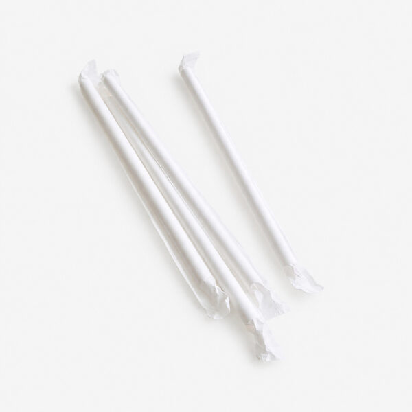 Individually Wrapped White Paper Straws for Drinks Individually Wrapped White Paper Straws for Drinks