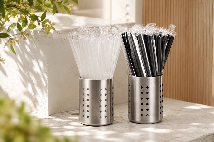 Individually wrapped straws for foodservice distributors
