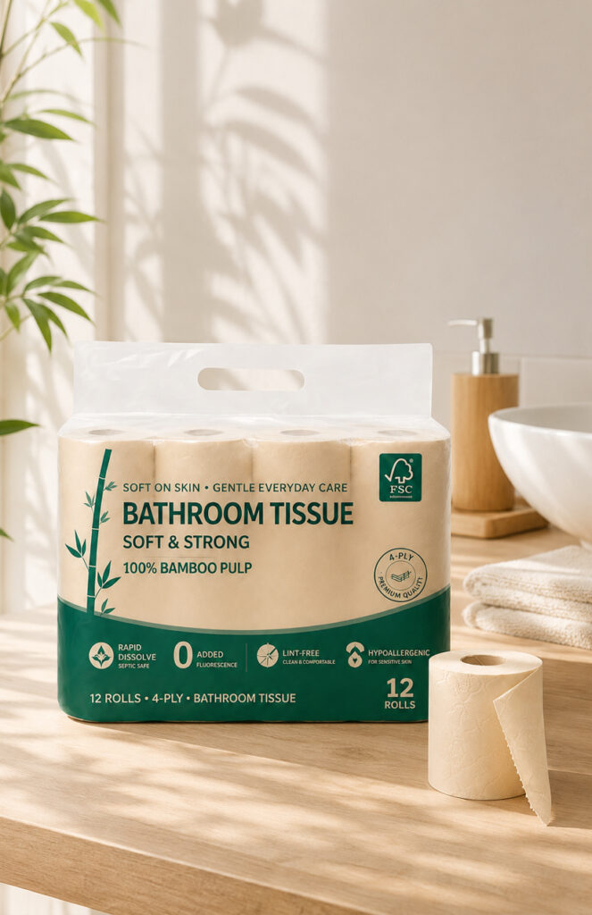 Jumbo toilet paper for janitorial product distributors