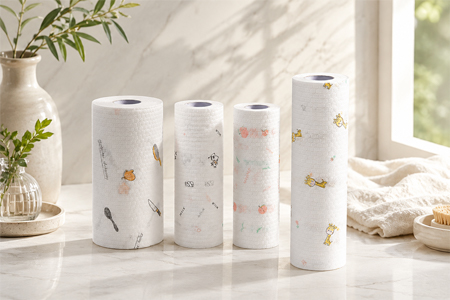 Kitchen paper towels prepared for private-label distribution