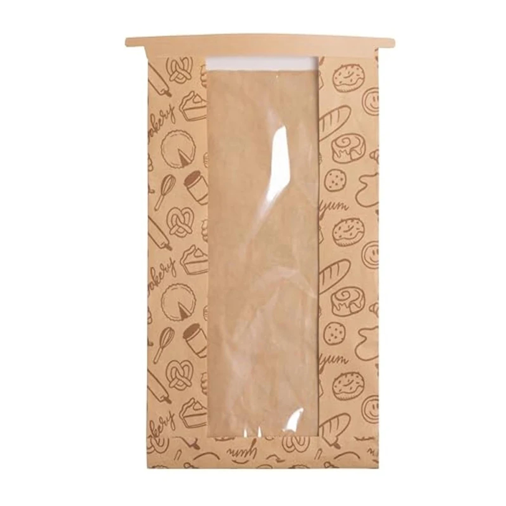 Kraft Bakery Paper Bag with Clear Window