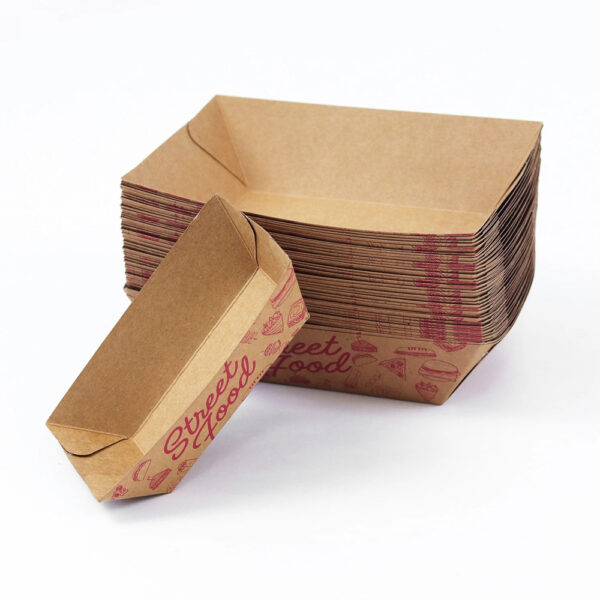 Kraft Paper Boat Tray for Hot Dogs and Snacks Kraft Paper Boat Tray for Hot Dogs and Snacks