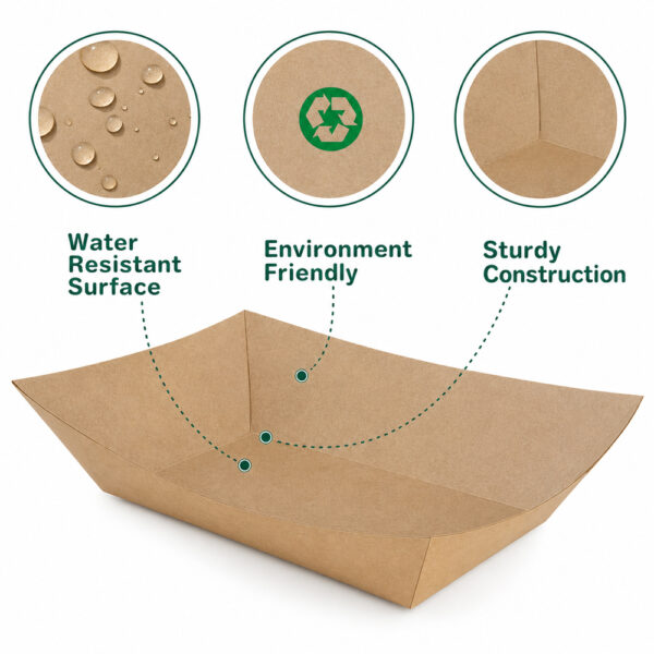 Kraft Paper Boat Tray for Hot Dogs and Snacks Kraft Paper Boat Tray for Hot Dogs and Snacks