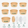 Kraft Paper Bowl with Clear Lid for Takeaway Meals Kraft Paper Bowl with Clear Lid for Takeaway Meals