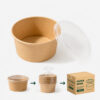 Kraft Paper Bowl with Clear Lid for Takeaway Meals Kraft Paper Bowl with Clear Lid for Takeaway Meals