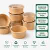 Kraft Paper Bowl with Clear Lid for Takeaway Meals Kraft Paper Bowl with Clear Lid for Takeaway Meals