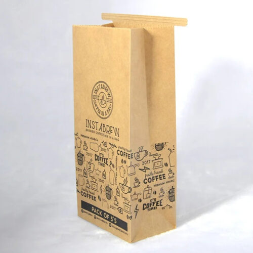 Kraft Paper Coffee Bag with Folded Top Kraft Paper Coffee Bag with Folded Top