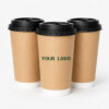 Kraft Paper Coffee Cup with Sip-Through Lid for Cafés Kraft Paper Coffee Cup with Sip-Through Lid for Cafés