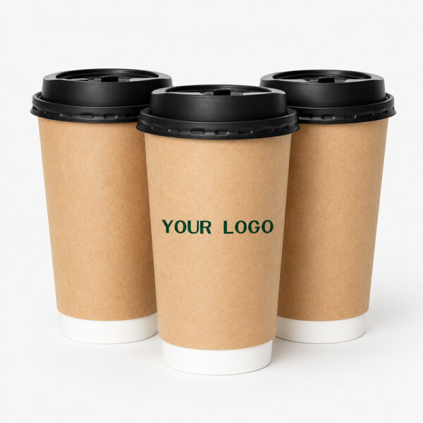 Kraft Paper Coffee Cup with Sip-Through Lid for Cafés Kraft Paper Coffee Cup with Sip-Through Lid for Cafés