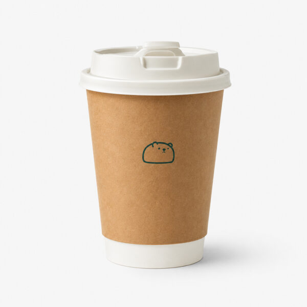 Kraft Paper Coffee Cup with Sip-Through Lid for Cafés Kraft Paper Coffee Cup with Sip-Through Lid for Cafés