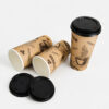 Kraft Paper Coffee Cups with Black Lids Kraft Paper Coffee Cups with Black Lids