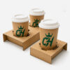 Kraft Paper Cup Carrier Tray for Takeaway Drinks Kraft Paper Cup Carrier Tray for Takeaway Drinks