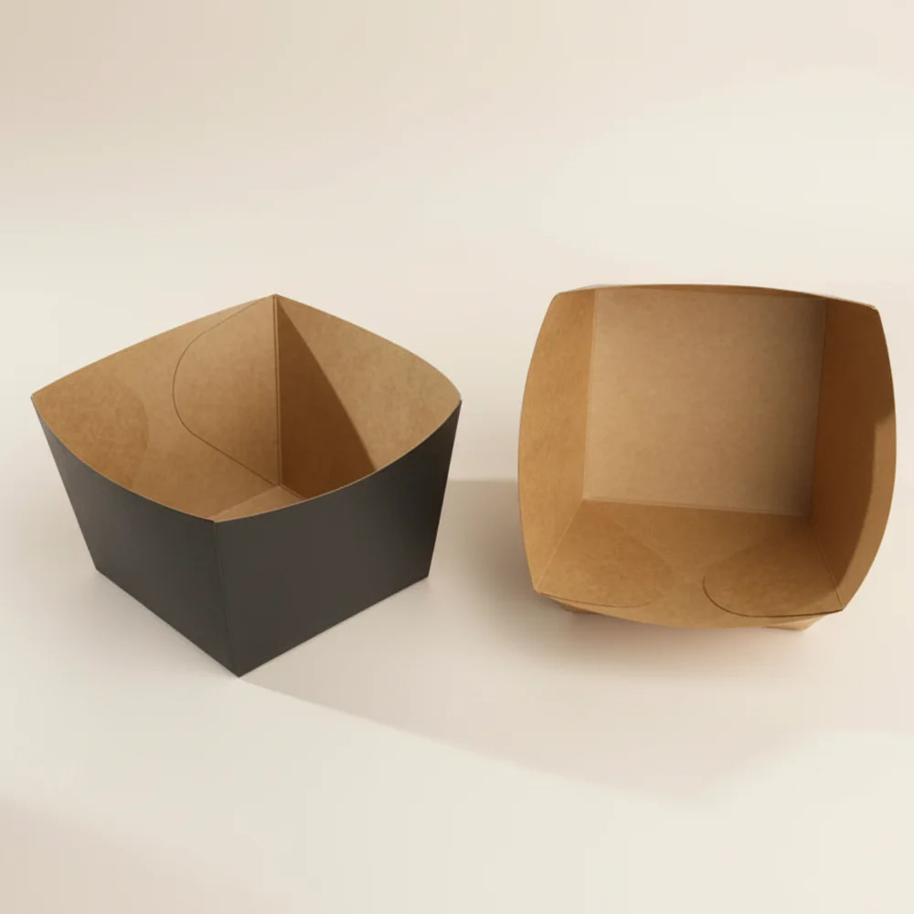 Kraft Paper Food Tray for Takeaway Snacks