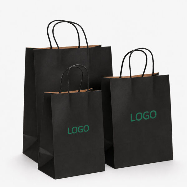 Kraft Paper Handle Bag for Takeaway Food Orders Kraft Paper Handle Bag for Takeaway Food Orders