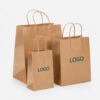 Kraft Paper Handle Bag for Takeaway Food Orders Kraft Paper Handle Bag for Takeaway Food Orders