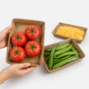 Kraft Paper Tray for Produce Overwrap Packaging