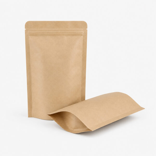 Kraft Stand Up Paper Pouch with Zipper Closure