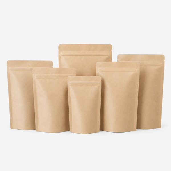 Kraft Stand Up Paper Pouch with Zipper Closure