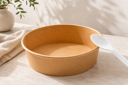 Kraft paper bowl range for salads, noodles, and rice dishes