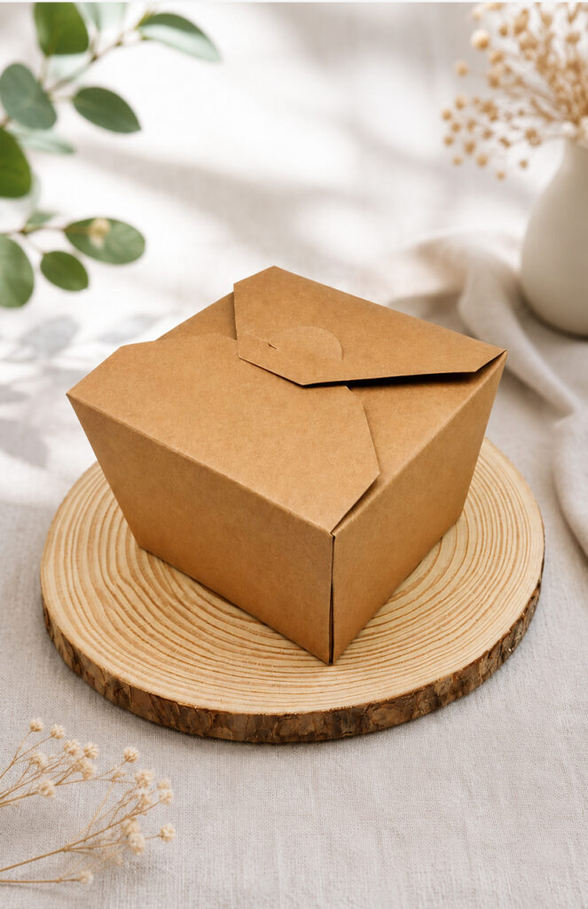 Kraft paper food boxes for restaurant takeout orders