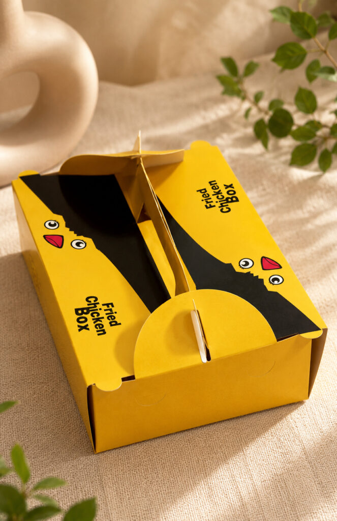 Kraft paper food container for burger and snack combos