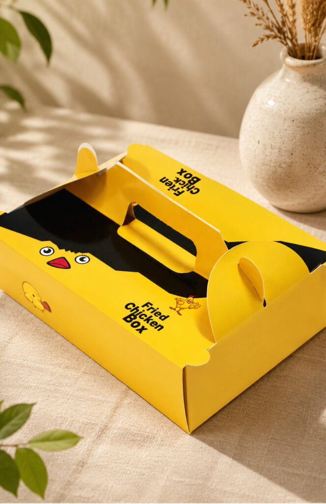 Kraft paper food container for burger and snack combos