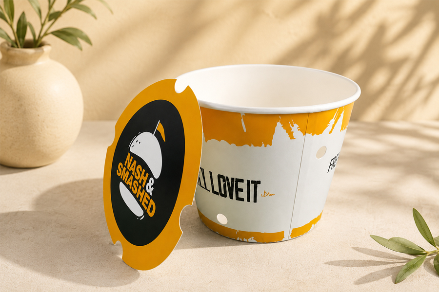 Large chicken bucket for fast food takeaway service