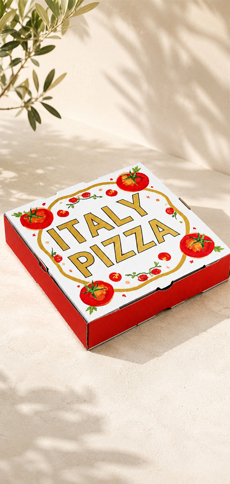 Large corrugated pizza box for family-size pizzas