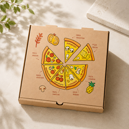 Large corrugated pizza box for family-size pizzas