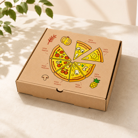 Large corrugated pizza box for family-size pizzas