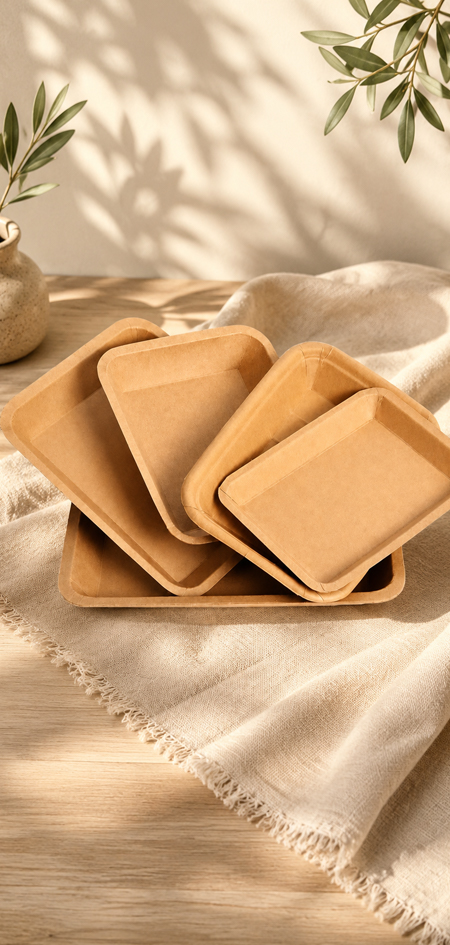 Large paper food tray for shared snacks and catered servings