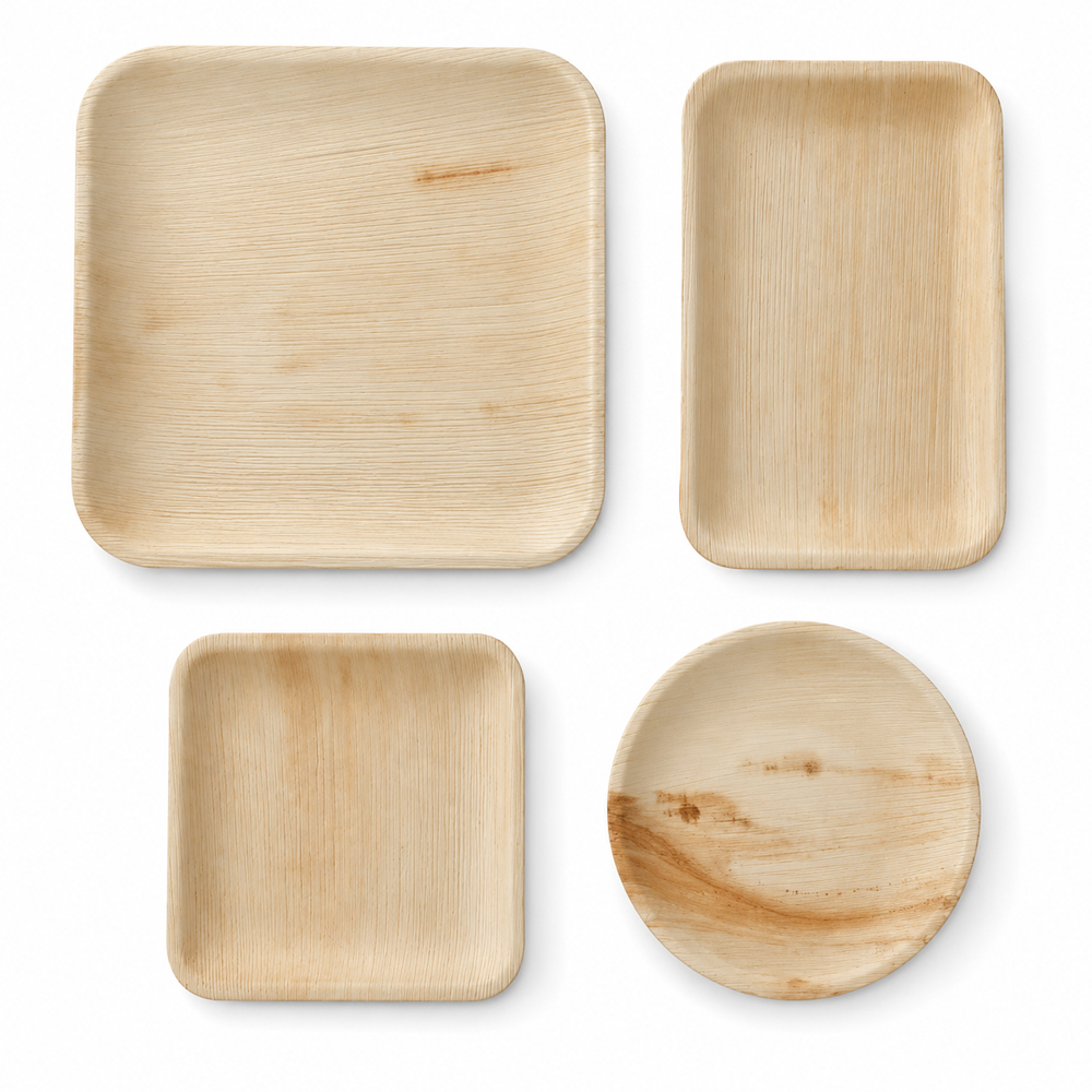 Leaf-Style Disposable Plates for Buffet Catering