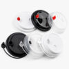 Low-Dome Plastic Cold Cup Lid with Attached Stopper Low-Dome Plastic Cold Cup Lid with Attached Stopper