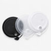 Low-Dome Plastic Cold Cup Lid with Attached Stopper Low-Dome Plastic Cold Cup Lid with Attached Stopper