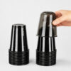 Milk Tea Cups in Black PET with Flat or Dome Lids Milk Tea Cups in Black PET with Flat or Dome Lids