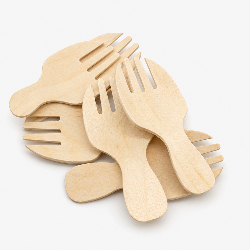 Mini Wooden Sporks for Dessert and Appetizers
