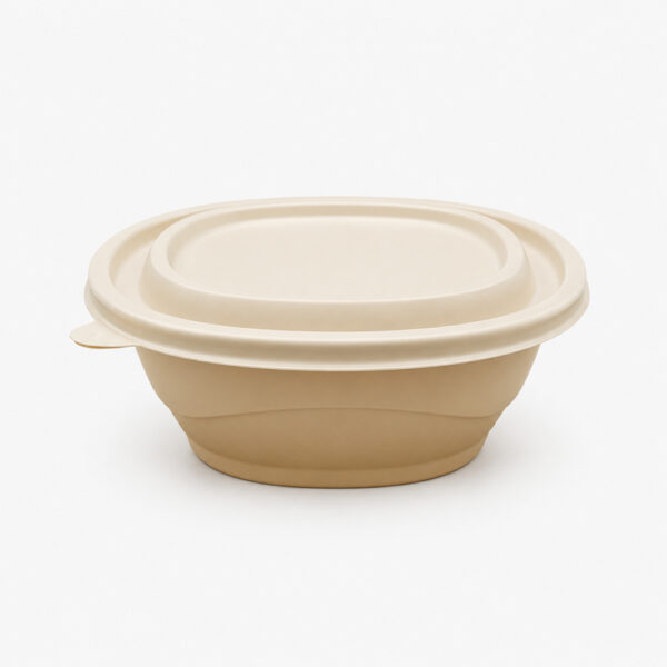 Molded Bamboo Fiber Bowl with Lid for Takeaway