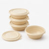 Molded Bamboo Fiber Bowl with Lid for Takeaway