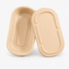Molded Bamboo Fiber Oval Bowl with Lid for Takeaway