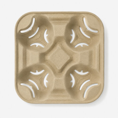 Molded Fiber Cup Carrier Tray for Takeaway Drinks