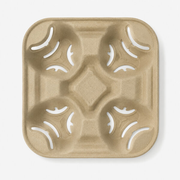 Molded Fiber Cup Carrier Tray for Takeaway Drinks Molded Fiber Cup Carrier Tray for Takeaway Drinks