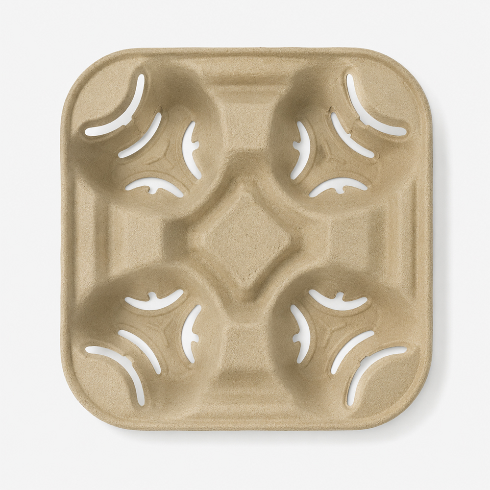 Molded Fiber Cup Carrier Tray for Takeaway Drinks