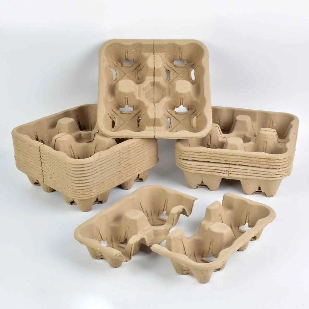 Molded Paper Pulp Drink Carrier Tray