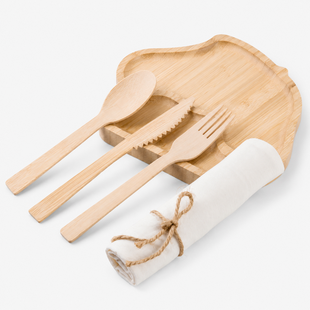 Natural Bamboo Cutlery Set for Catering and Takeaway