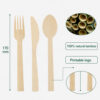 Natural Bamboo Cutlery Set for Catering and Takeaway